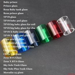 20 Kinds For Resa Baby Prince TFV8 big pen 22 Plus Valyrian Cleito 120 Zeus X Sky Solo Plus Moradin 25 Replacement Glass Tube