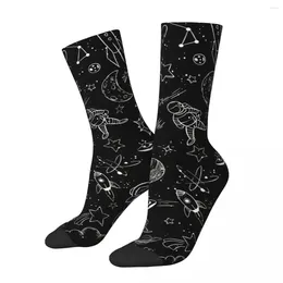 Men's Socks Lovely Space Patternes Funny Cartoon Animal Men Middle Tube Soft Cotton