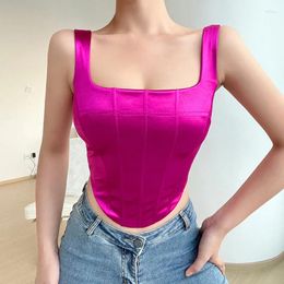 Skirts 23648P Spring Spicy Girl Women's Fashion Style Street Sexy Wrapped Chest Fishbone Waist Strap Tank Top