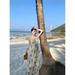 Casual Dresses Summer Sleeveless Vintage Floral Maxi Women Fashion 2024 Camisole Long Dress Sexy Party Club Bohemian Robe