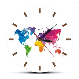 Wall Clocks Unique Colorful Clock Silent Movement Modern Decorative Watch Geometric Art Housewarming Traveler Gift