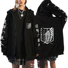 Anime Attack on Titan Hoodie Zip Up Hoodies Sweatshirts Levi Ackerman Shingeki No Kyojin Men Sportswear Cosplay Clothes 240116