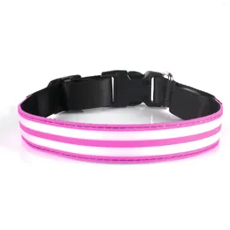 Dog Collars Adjustable USB Rechargeable Nylon LED Pet Flashing Luminous Safety Light Up 8 Color Lights 15 Modes Collar