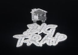 Iced out Letter Big Trap with house pendant pave full cubic zircon fit cuban chain hip hop necklace jewelry whole47585828965029