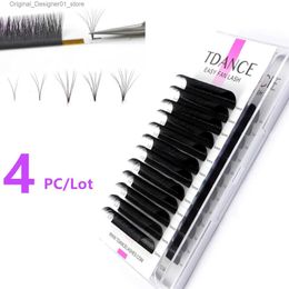 False Eyelashes TDANCE 4trays/Lot Easy Fan Bloom False Eyelash Extension Fast Self-Making Volume Lashes 10D Austomatic Flowering Makeup Eye Lash Q240117