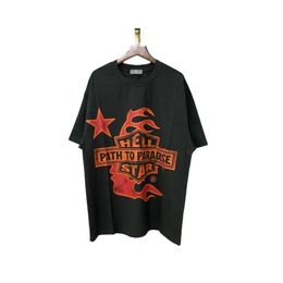 Hellstar Tshirt Designer Original Quality Mens Tshirts West Coast Trendy Worn Printed Loose Short Sleeve For Men Women Tshirt