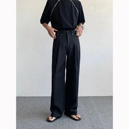 Black Oversized Suit Pants Men Fashion Social Mens Dress Korean Loose Straight Wide Leg Office Formal Trousers 240117