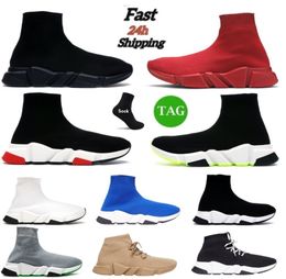 Designers Running Shoes Platform Speeds 2.0 Sneaker Casual Men Women Tripler S Socks Boots Brand Black White Blue Light Ruby Graffiti High