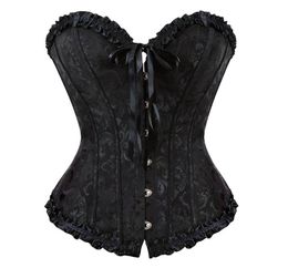 Sexy Corset Overbust Bustiers Corsets Women Plus Size Breathable Push Up Print Lace Bandage Vintage Victorian Bridal Corselet 9905876