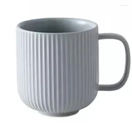 Mugs Modern Vertical Striped Ceramic Mug Coffee Home Porcelain Tea Matte Logo