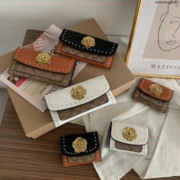 Three colors of long and short wallets retro and personalized willow nail purse card holder mini leather clip multifunctional Coin Purses 3011 24