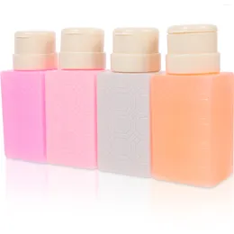 Storage Bottles 4Pcs Nail Polish Remover Bottle Portable Pump Dispensers Empty Liquid