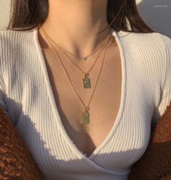 Pendant Necklaces Sunna Jewelry Leo Necklace 18k Gold Plated Stainless Steel Galene Square Eye