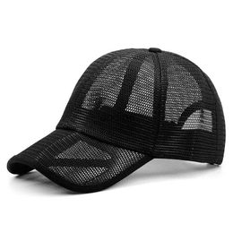 Ball Caps Oversize full mesh sun hat male summer cool riding sport cap lady peak hats men plus size baseball caps 55-60cm 60-66cm YQ240117