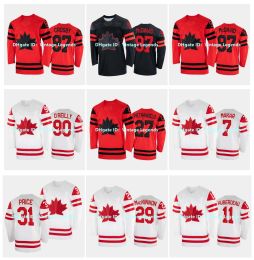 Connor McDavid Canada Team 2022 Winter Olym Hockey Jersey Sidney Crosby Mitch Marner Jonathan Huberdeau Nathan MacKinnon Ryan O'Reilly Patri