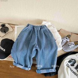 Jeans Autumn Children Boys Trousers Vertical Stripes Loose Elastic Waist Versatile Recreational Baby Boys Jeans Casual Kid Boys Pants