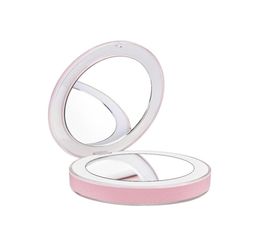 Makeup Mirror Lights Led Mini Micro Usb Connect Cable 1x 3x Magnify Hand Held Fold Small Portable Builtin Battery Chargeable6053079