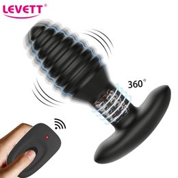 360 Rotate Male Prostate Massager Anal Vibrator Wireless Remote Rotating Buttplug Stimulator Erotic Sex Toys For Men 240117