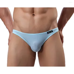 Underpants Men's Briefs Low Rise Ice Silk Bikinis Seamless Underwear Sexy