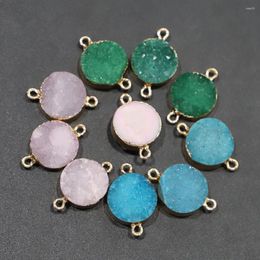 Pendant Necklaces Fashion Good Quality Natural Stone Crystal Connector Necklace Charms Gold Plated DIY Craft Bracelet Making Jewellery 10Pcs