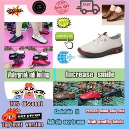 women's shoes Designer Casual Platform Elderly shoes for women man True soft leather Cow tendon soft base Comfortable flat slip not tiring to the feet