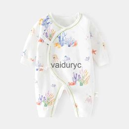 Pullover nowonarodzona dziewczynka chłopiec romper bawełniany nadruk niemowlęcy kombinezon swobodny noworodki ubrania dla dziewcząt chłopcy wiosna jesienna odzież 0-6 miesiąca H240508