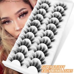 False Eyelashes SEXYSHEEP 3/7/8/10pairs 6D Faux Mink Lashes Natural False Eyelashes Fluffy Fake Lashes Makeup Eyelash Extension Bulk Wholesale Q240117