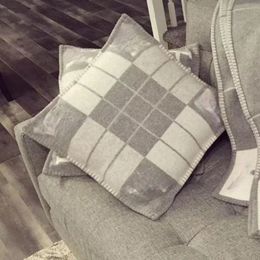 Luxury Cashmere Pillowcase Crochet Soft Wool Warm Plain Sofa Bed Wool Knitted Striped Geometric Pillowcase 240113