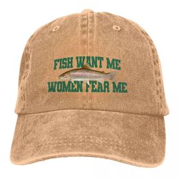 Pure Color Dad Hats Fish Want Me Women Fear Meme Classic Womens Hat Sun Visor Baseball Caps Peaked Cap 240116