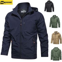 Camping Hiking Jacket Men Spring Autumn Outdoor Sports Breathable Coats Climbing Trekking Windbreaker Travel Waterproof 240116