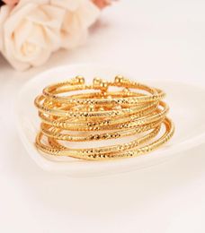 Can Open Fashion Dubai Bangle Jewelry solid Fine Yellow Gold GF Dubai Bracelet for Women Africa Arab Items Select7406294