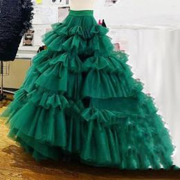 Skirts Green Tiered Tulle For Women Ball Gowns Puffy Long Birthday Po Shoots Custom Made Four Seasons