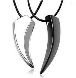 Pendant Necklaces Korean Fashionable Titanium Steel Glossy Wolf Tooth Necklace Jewelry Accessories For Couples