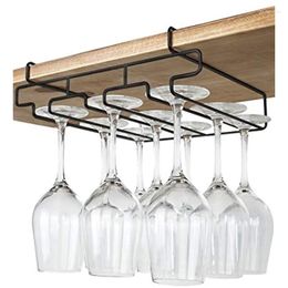 Kitchen Storage Wine Glass Holder - Stemware Rack Under Cabinet 304 Stainless Steel Hanger Shelf Hanging