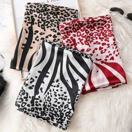 Scarves 2022 New Brand Designer Silk Scarf Leopard Zebra Dot Foulards Bandana Long Large Shawls Wraps Winter Neck Scarves Pashmina Hijab J240106 J240118