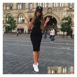 Basic & Casual Dresses Summer Dress Woman Short Sleeve Vestido Long Tee Drop Delivery Apparel Women'S Clothing Dresses Dhzye