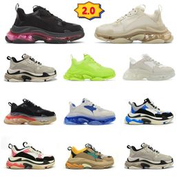 designer shoes Balencaigaitiess triple men women luxury Shoes triple puffs Men Women Platform Sneakers Clear Sole Black White Grey Red Pink blue Royal Neon Green