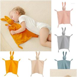 Blankets Swaddling Born Cotton Muslin Comforter Blanket Soft Kids Slee Baby Dolls Fashion Sleep Toy Soothe Appease Towel Bibs Drop Del Dhq6G