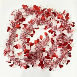 Decorative Flowers Craft Decorations For Valentine Day Garland Heart Tinsel Valentines Shiny Home