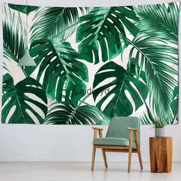 Tapestries Bamboo leaf art tapestry tropical plant palm wall hanging simple Nordic Bohemian home decoration clothvaiduryd