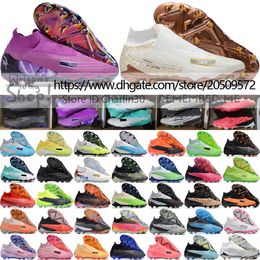 Send With Bag Quality Football Boots Phantoms GX Elite FG Ghost High Top Socks Soccer Cleats Mens Soft Leather Comfortable Lithe Trainers Football Shoes Size US 6.5-12