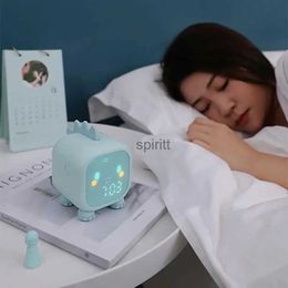 Desk Table Clocks Cute Cartoon Children Bedside Function Multi-clock Dinosaur Alarm Clock Table Lamp with Voice Control Night Light Thermometer YQ240118