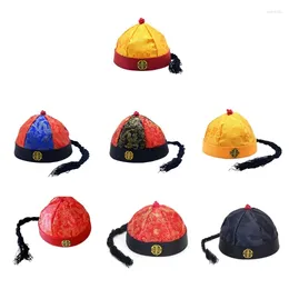 Berets Traditional QingDynasty Chinese Hat Adult Dress Up Festival Party Costume