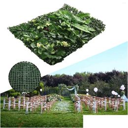 Decorative Flowers Wreaths 1Pcs Artificial Plant Walls Fake Grass Mat Foliage Hedge Greenery Panels Fence Diy Simation Moss Lawn Turf Dhkvz