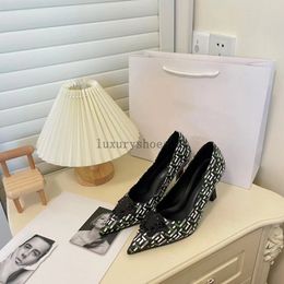 Dress Shoes Sandals Pumps High Heeled For Womens Rhinestone Buckle Embellished Pointed Toes 10Cm 1.9 02