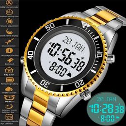 Other Watches Skmei Muslim Mens Sport es Led Waterproof Alarm Clock Fashion Digital Wrist Qibla Direction Pilgrimage Time Reminder Q240118