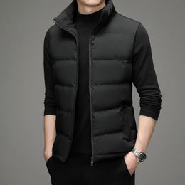 Mens Vest Jacket Autumn Winter Warm Sleeveless Casual Stand Collar Trend High Quality Sports Coat 240117