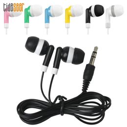 Headphones Low Cost Earphones Disposable 3.5MM In Ear Wired Stereo Earphone for Museum School Library Bus Train Plane Company Gift
