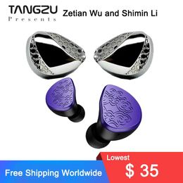 Headphones TANGZU Shimin Li TANGZU Zetian WU Hifi Earphone Single Dynamic Driver N52 Magnet In Ear Monitors with 0.78 Cable IEM Headphones