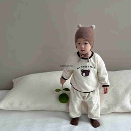 Clothing Sets 2023 Autumn New Baby Long Sleeve Clothes Set Infant Girl Casual Tops + Pants 2pcs Suit Toddler Outfits Kids Home Clothing H240508
